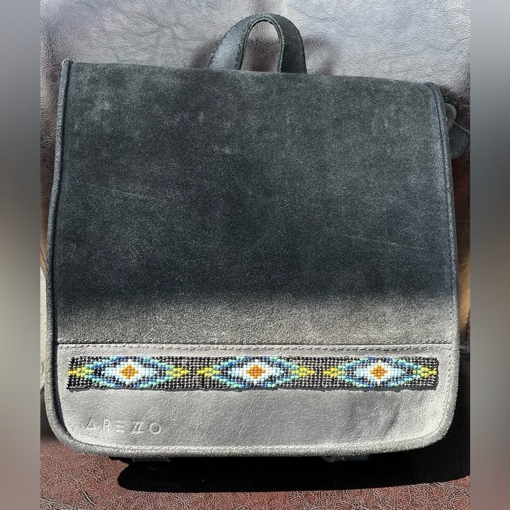 AREZZO Brazilian Beaded Leather backpack made in Brazil